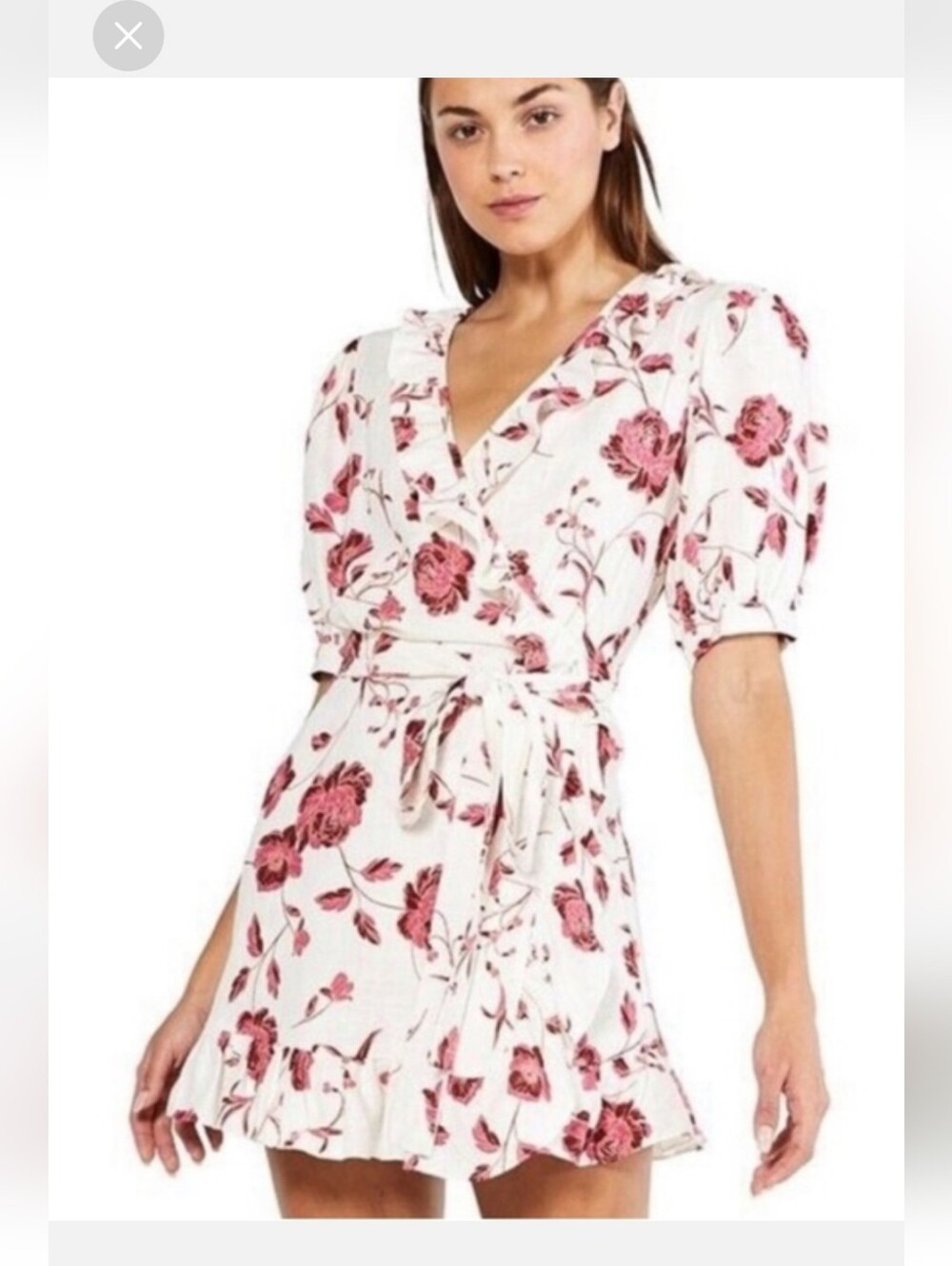 Anthropologie Misa Thora Mini Wrap Dress with Peony Floral Print Size Xs